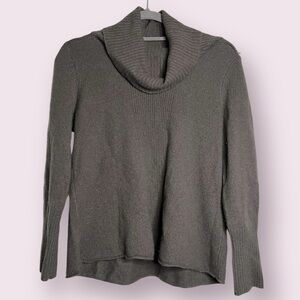 Subtle Luxury Grey Cashmere Cowl Neck Sweater